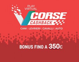 Play Virtual: Cashback Bonus Corse Fino A 350€ 