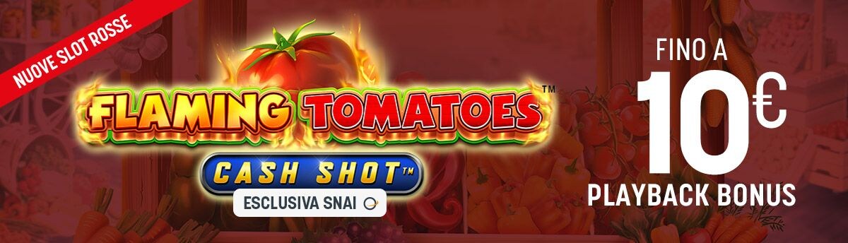 Fino A 10€ Di Bonus sulla nuova slot rossa Flaming Tomatoes